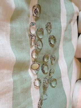 ALL NEW Sterling-Tone Mixed Stackable Rings Set - Silver
